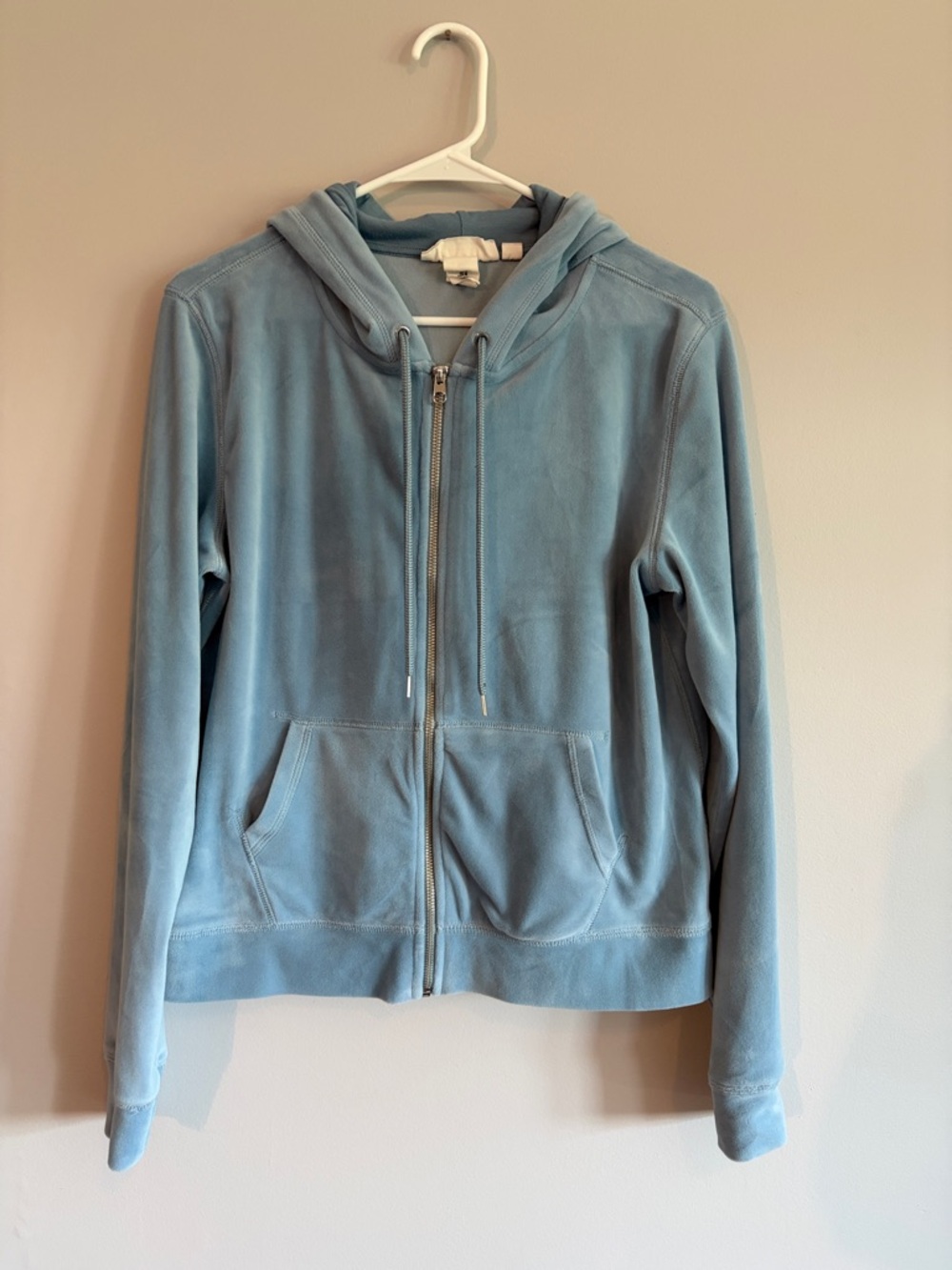 Women's Medium Light Blue Zip-Up Hooded Jacket